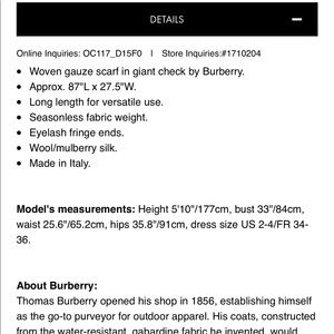 Burberry Accessories - Burberry Giant Check Gauze Scarf Burberry Accessories - Burberry Giant Check Gauze Scarf